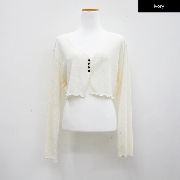 Tops - Ivory Button-Up Women's Top